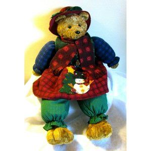 Prima Creations 20" Christmas Teddy Bear in Plaid